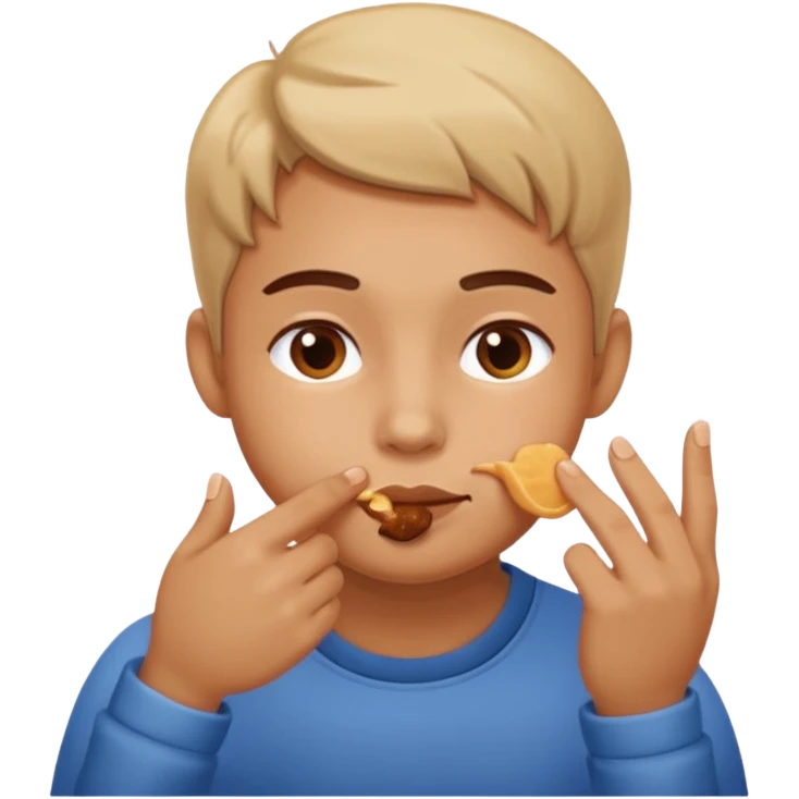 It's like push your cheeks gently pressed by fingers while you're eating. emoji