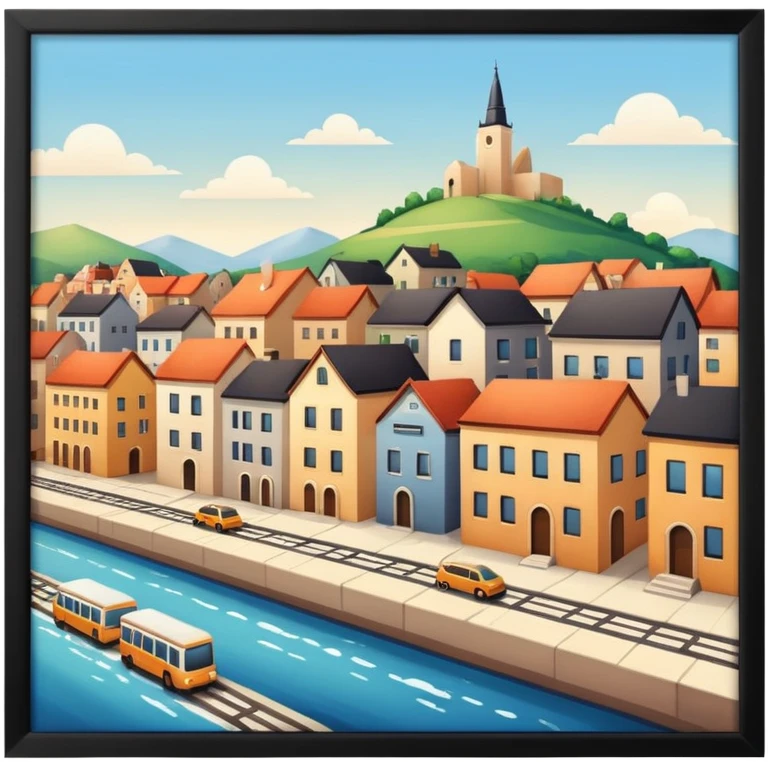 a small city, with it's calm transit emoji