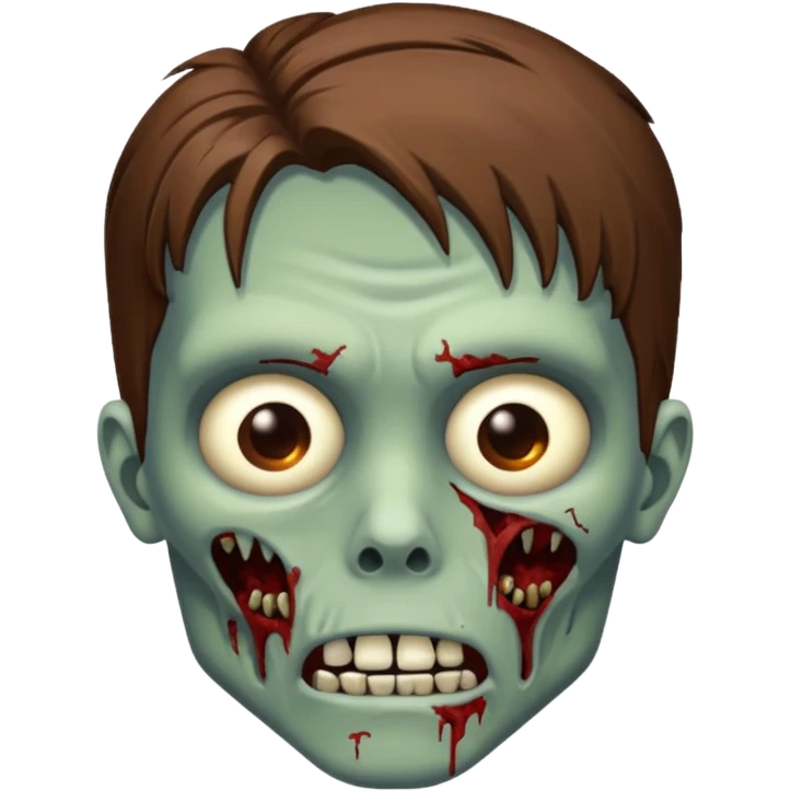 Cabelo castanho cor de pele branca zombie emoji