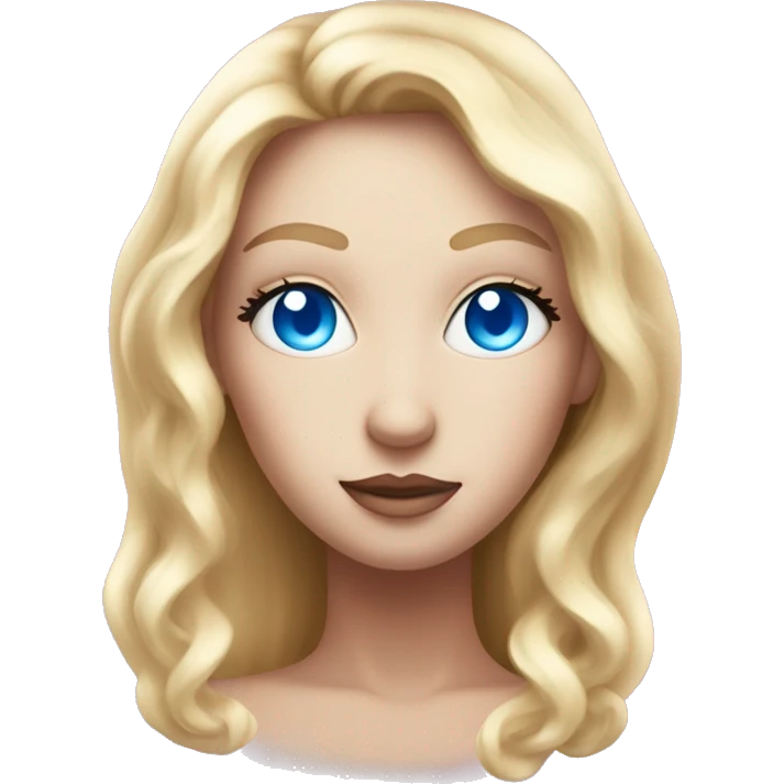 magical diva with thin pink andromedan face long blonde hair and blue eyes glowing third eye emoji