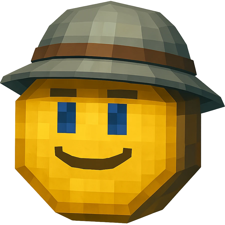 Create a realistic emoji character named Master Hunt. Hexagon shape, Helmet, The background should be transparent , for positive work culture. emoji