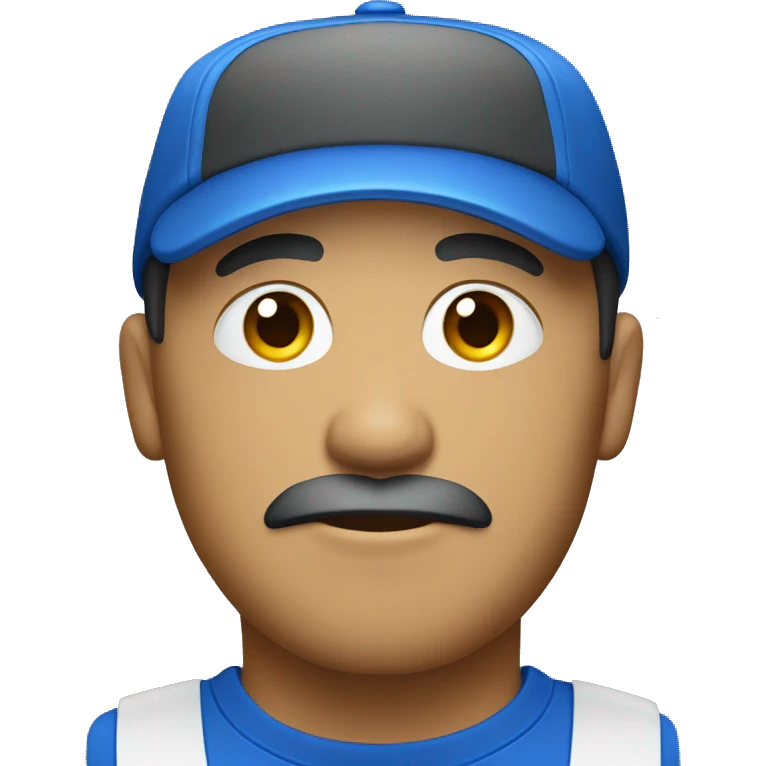 Filipino man head with a blue hat and goatee emoji