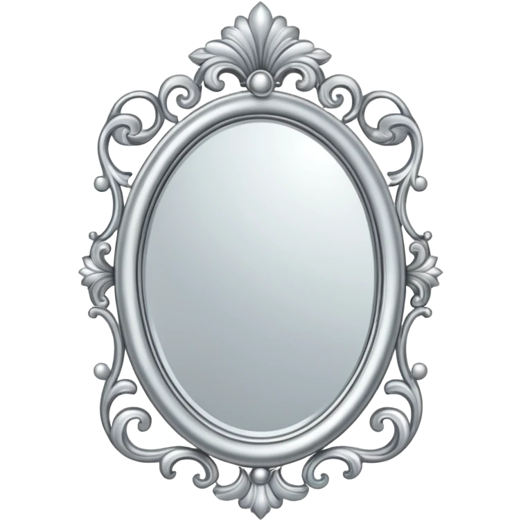 silver elegant mirror with a lot of decoration emoji