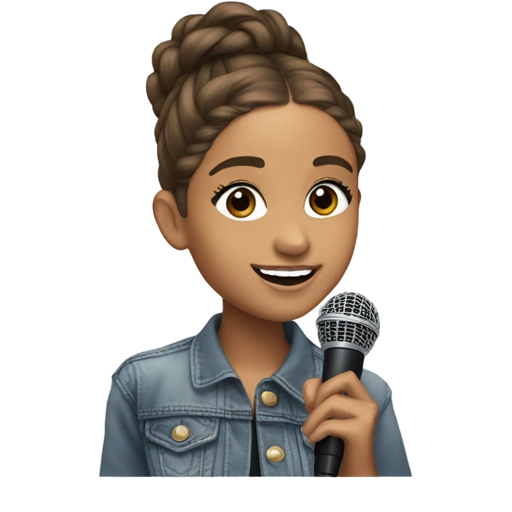 Ariana grande holding a microphone  emoji