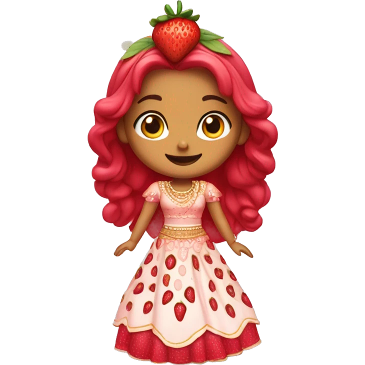 strawberry shortcake in a lehenga  emoji