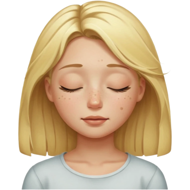 closed eyes blonde girl emoji