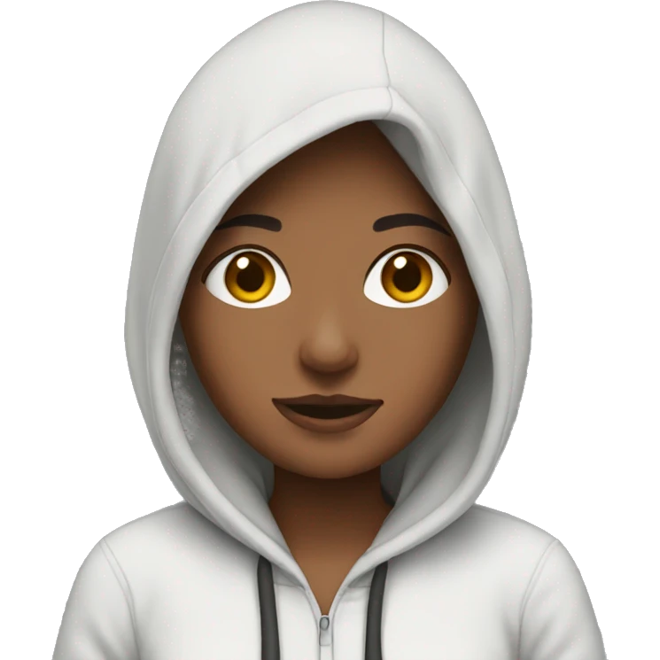 Brunette wearing a hoodie emoji