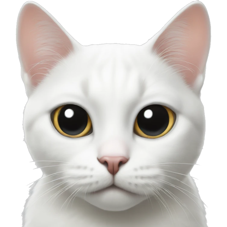 White cat with a black mole heart in her nose  emoji