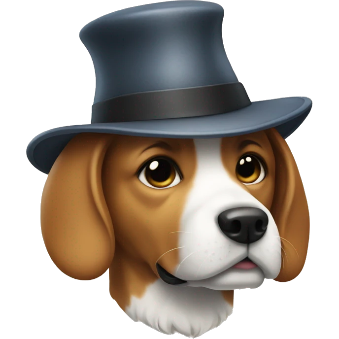 dog with hat emoji