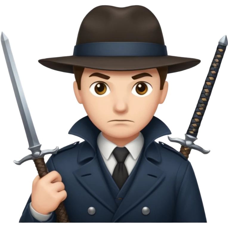 DETECTIVE with two swords in two hands emoji