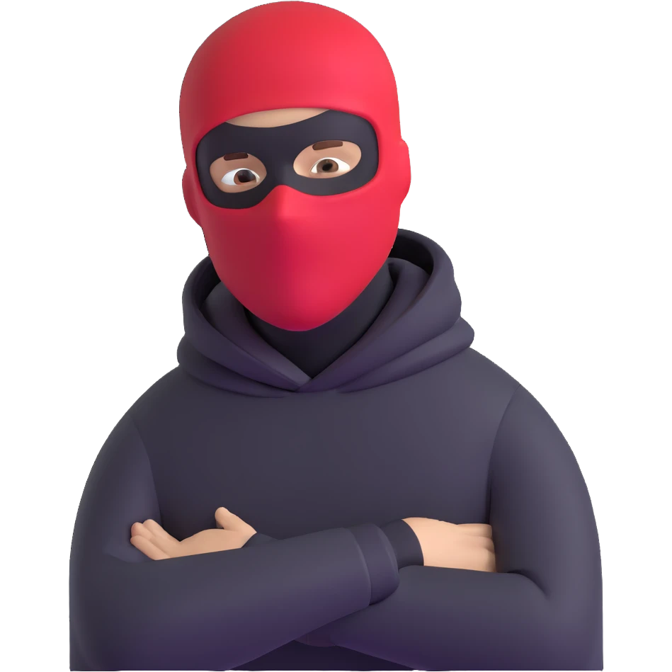 robber in a red ski mask emoji