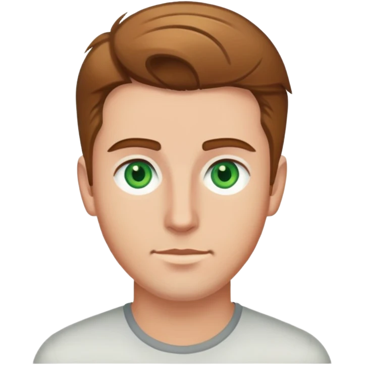 2 Man with light brown hair combed upwards. With green eyes emoji