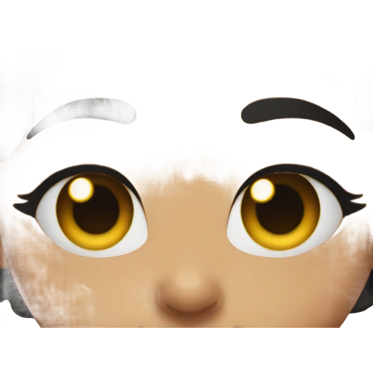 black short hair girl with round eyes and lashes  emoji