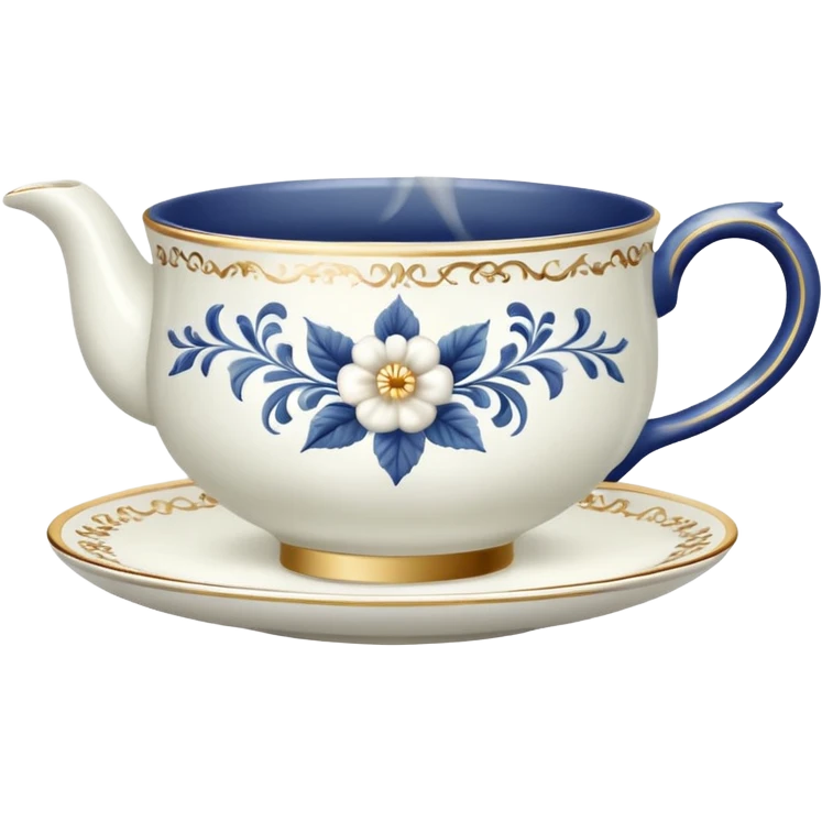 Fancy Teacup (no spout) with steam rising emoji
