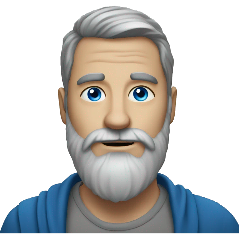 portrait of a bearded man with blue eyes emoji