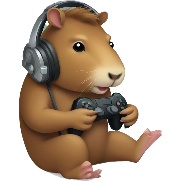 Capybara playing videogames emoji