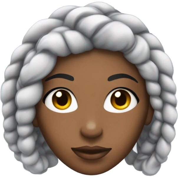 black woman with black braids and lashes emoji