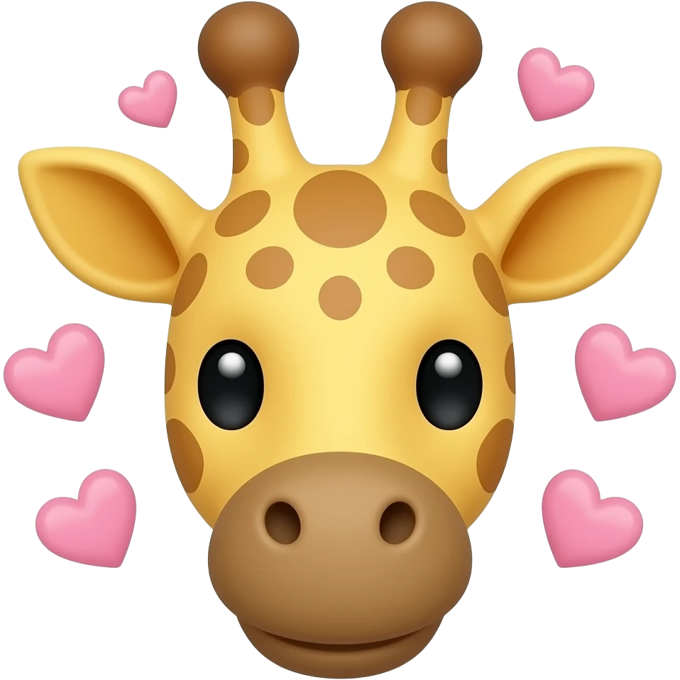 Einfacher Giraffenkopf mit herzchen drumrum emoji