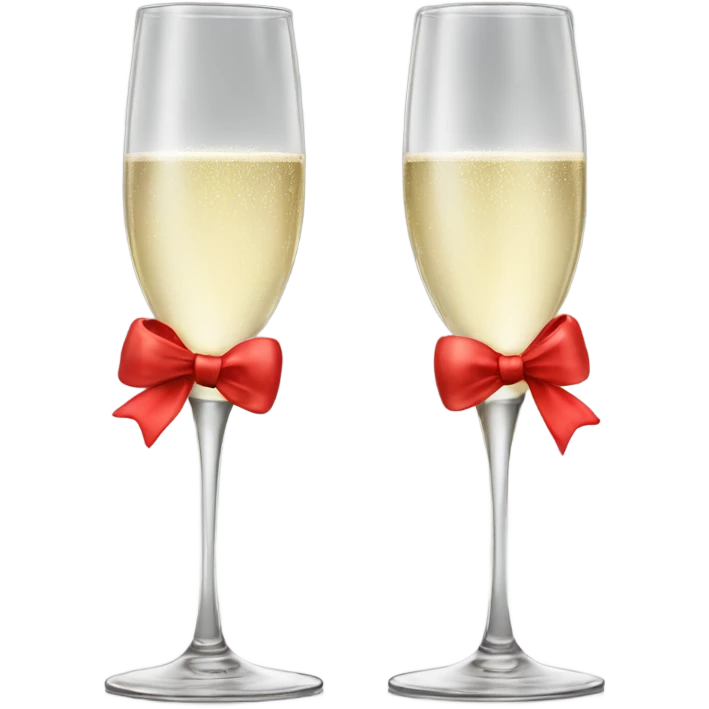 2 Champagne glasses with red bow  emoji