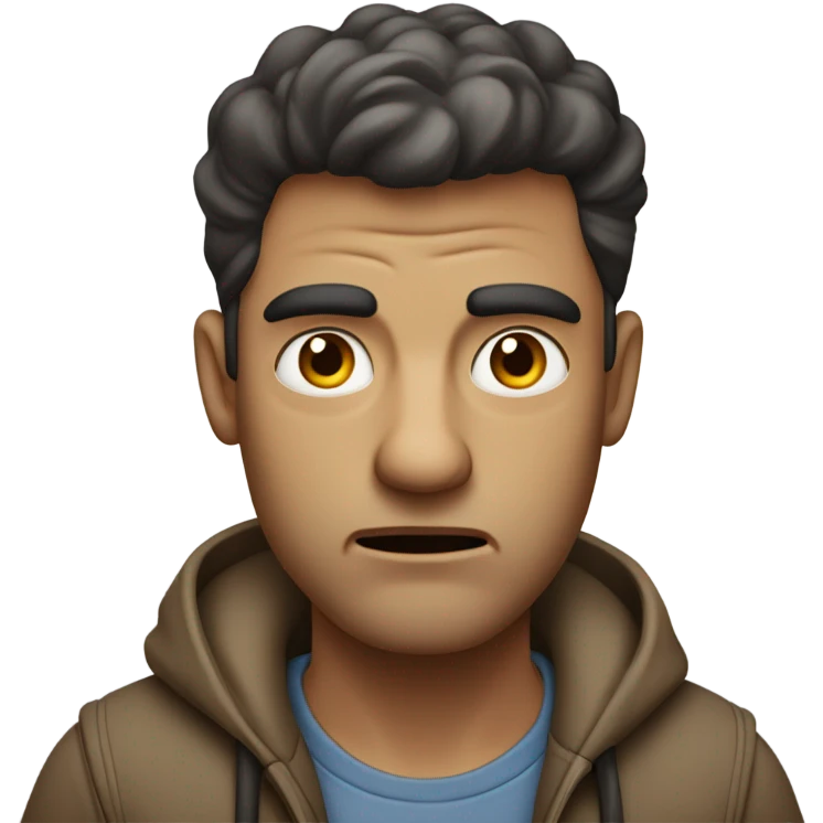 A confused man emoji
