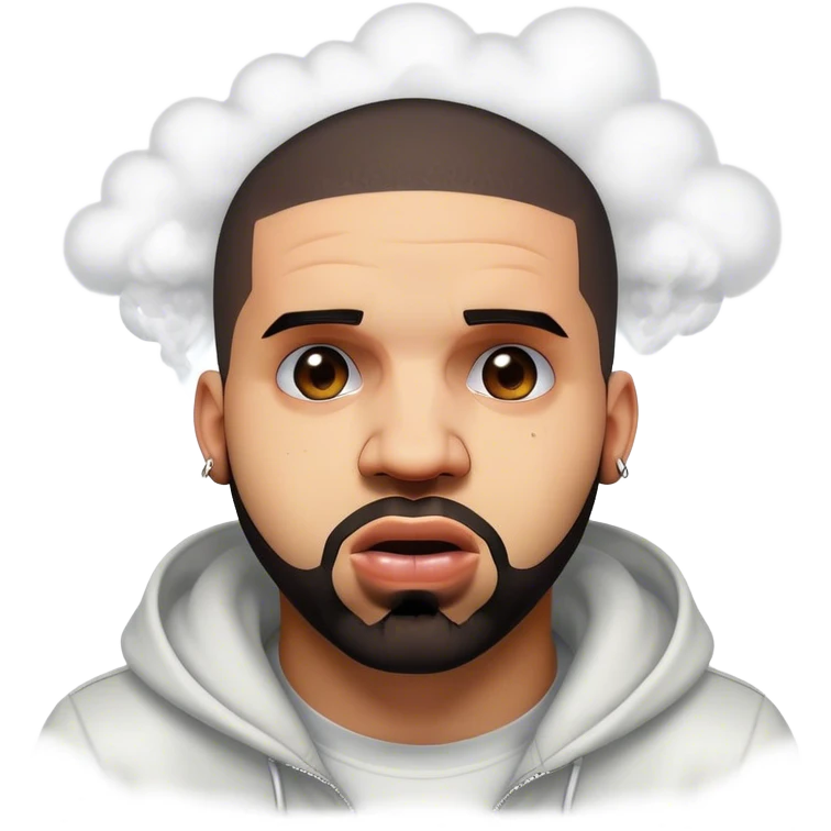 drake the rapper, extremely mad, with steam coming out of his ears emoji