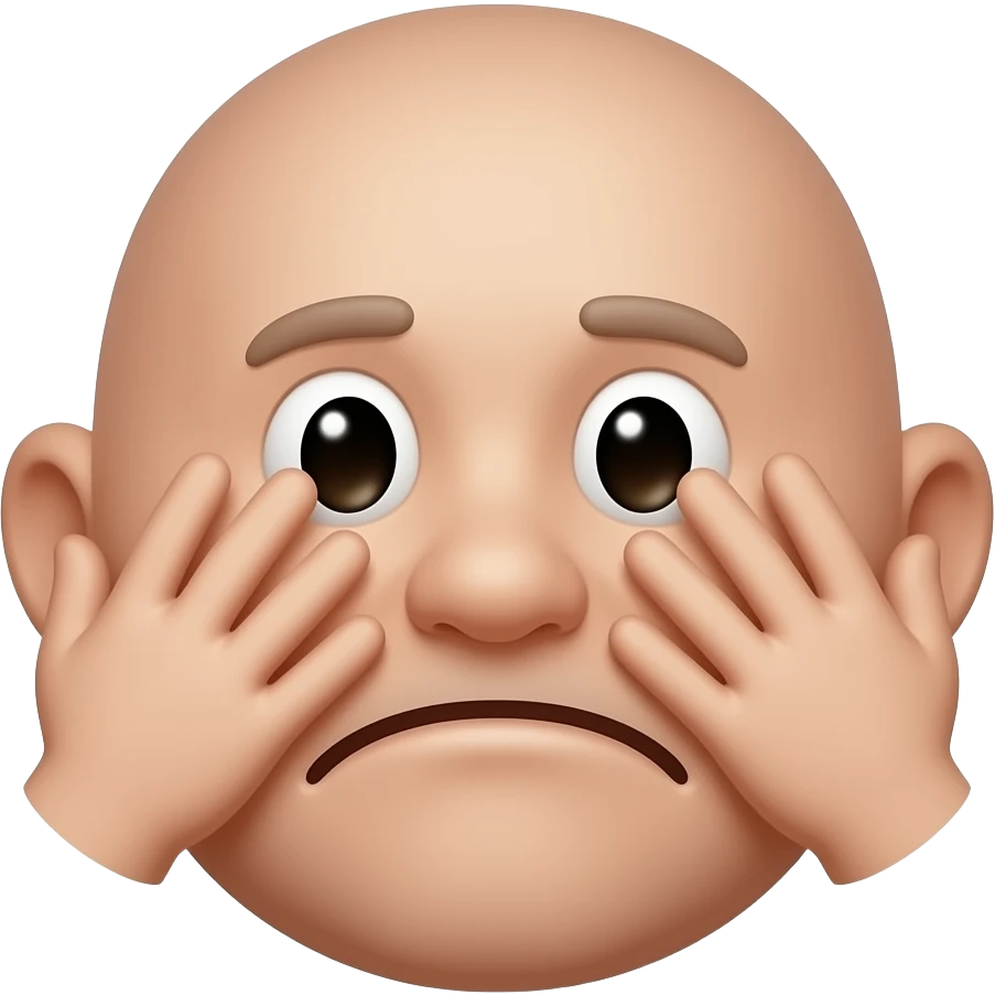 Happyy face emoji covering/ masking a sad face emoji