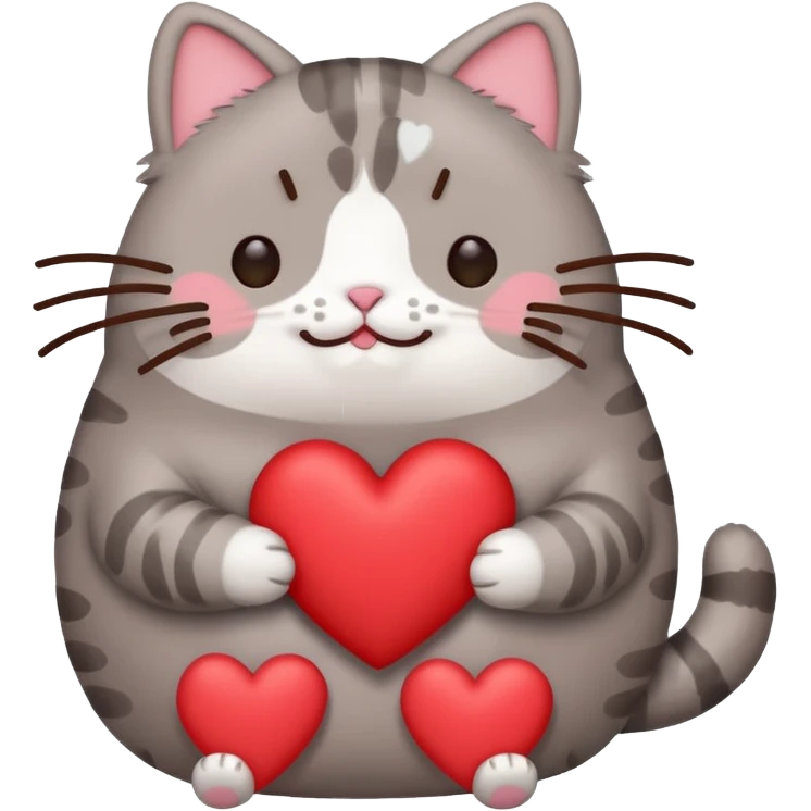 Pusheen cat red heart emoji