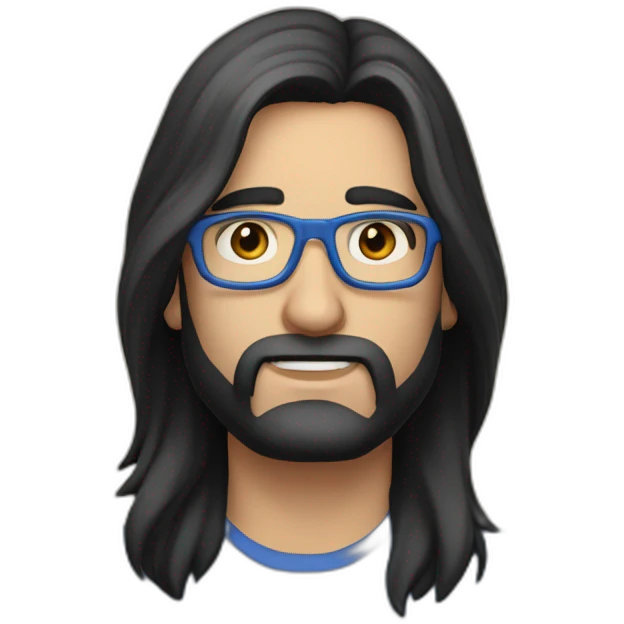 white-40-year-old-man-with-long-black-hair-parted-in-the-middle,-blue-glasses,-no-beard,no-moustache emoji