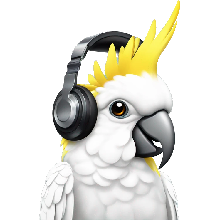 brazilian cockatoo with DJ style headphones emoji