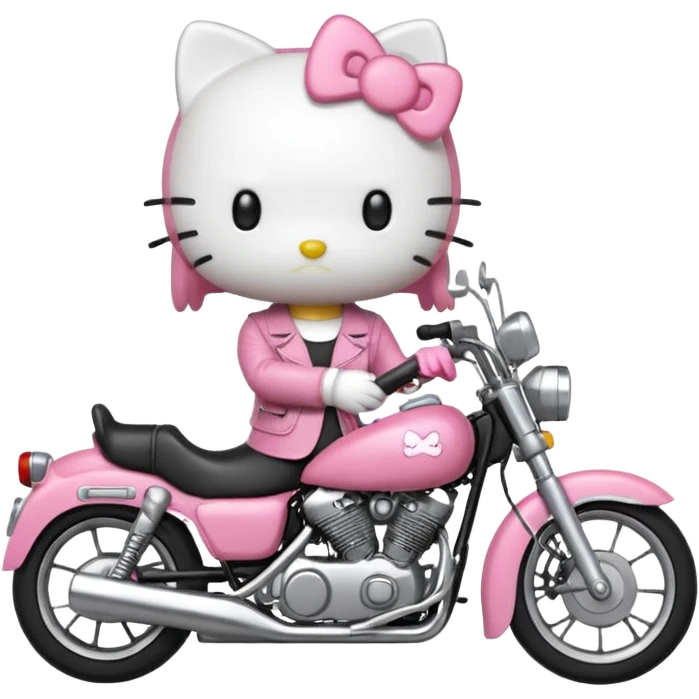 Hello kitty soñando con motos emoji