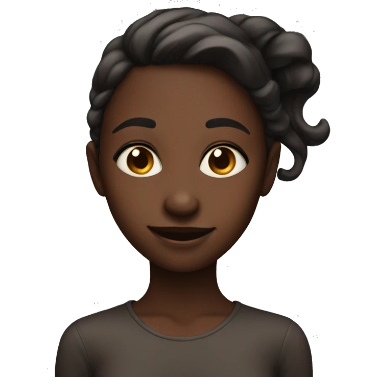 smiling girl with dark skin giving side eye emoji