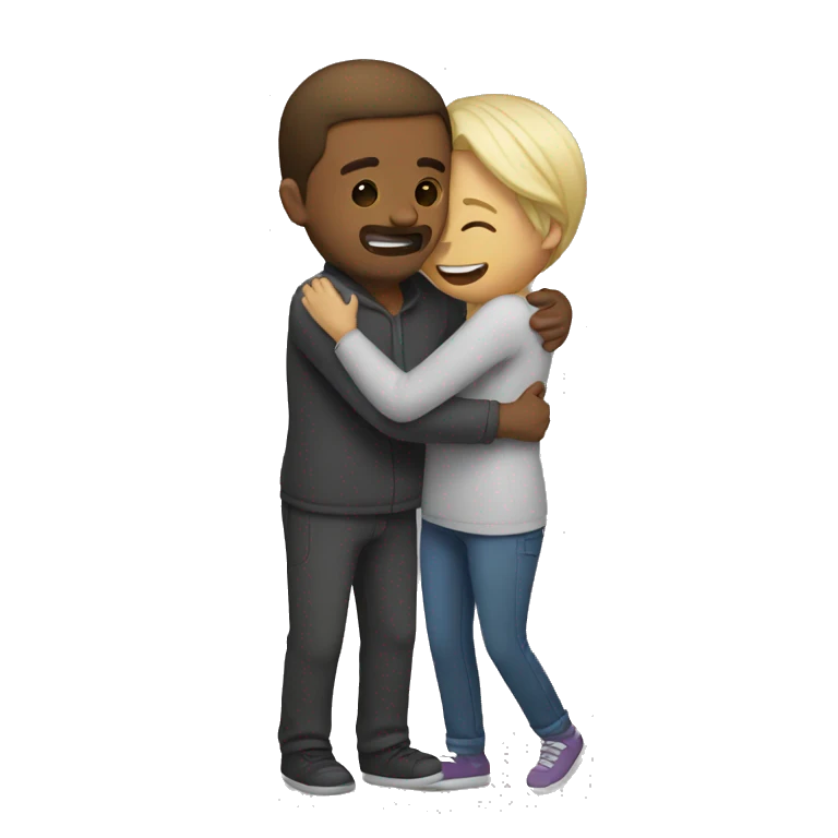 Two people hugging emoji
