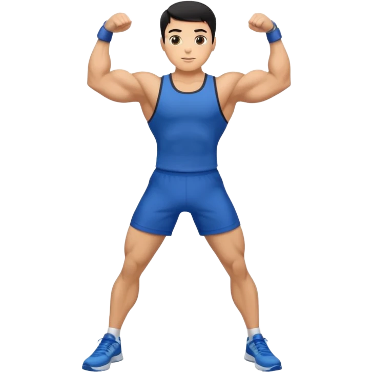 Fitness trainer shows the biceps at full length emoji