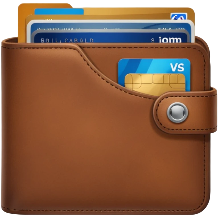 portefeuille marron avec billet et carte bancaire emoji
