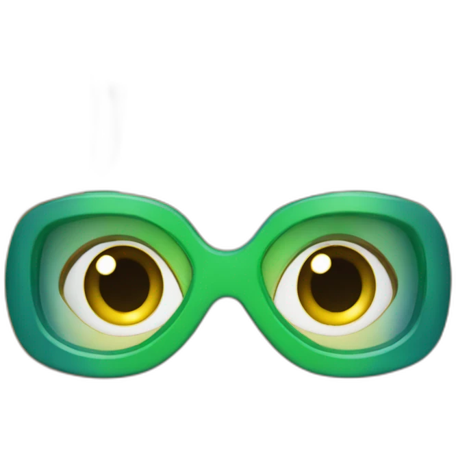 woman scubadiver with fins, in her face green and blue eyes emoji