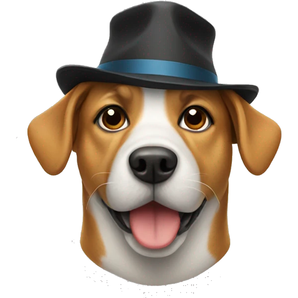 Dog with a hat emoji