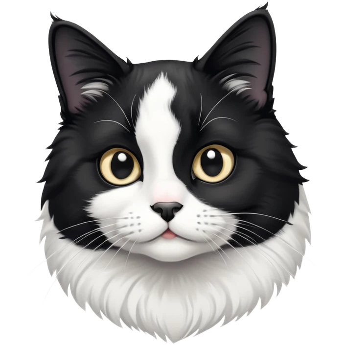 curious tuxedo cat with head tilted emoji