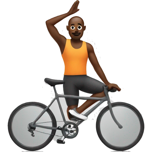 Man yoga cycling emoji