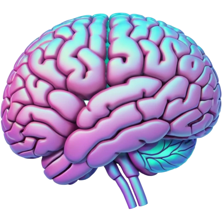 A hologram of a human brain emoji