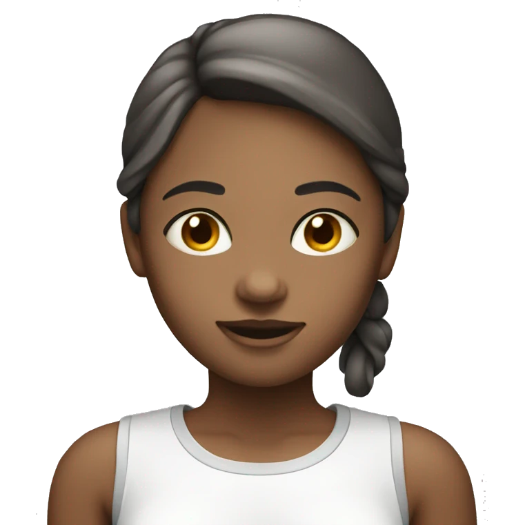 Girl with healthy body ,white face emoji