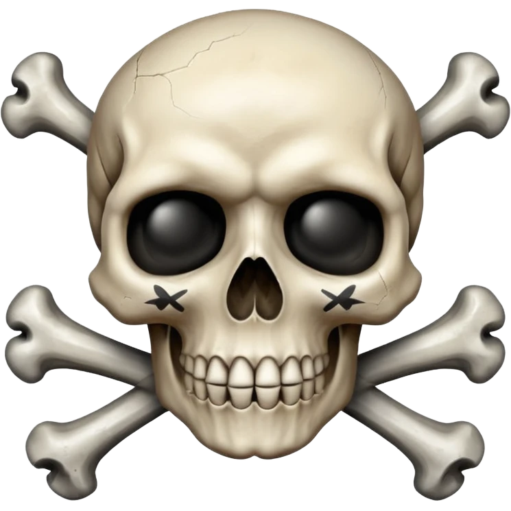 Create a skull with crossbones with shading emoji