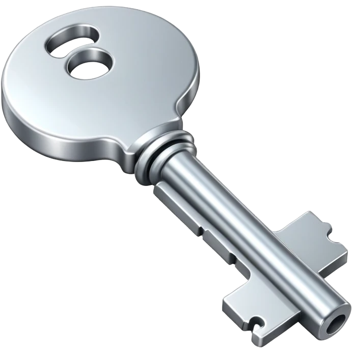 shiny 3D metallic key emoji
