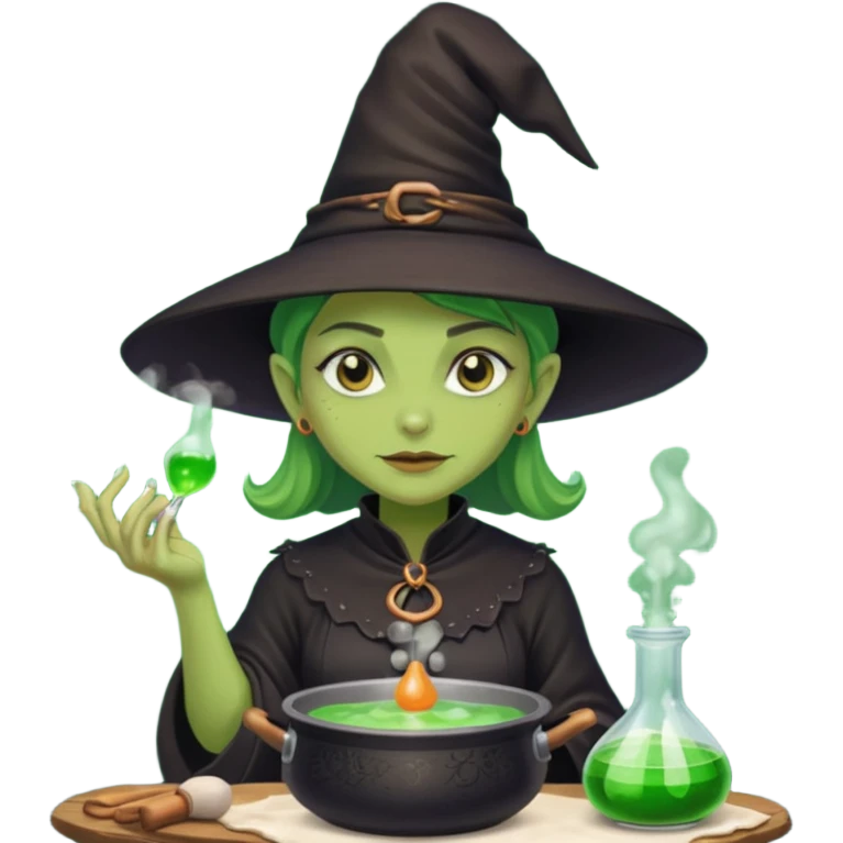 green witch cooking potion emoji
