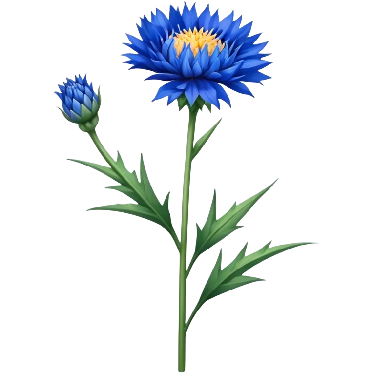 single Cornflower, straight stem emoji