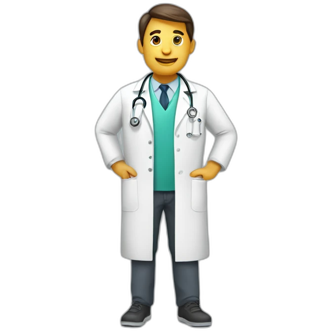 Doctor with the letters “MEDIFIN” on his clothes emoji