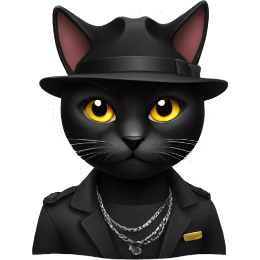 black cat. gangster emoji
