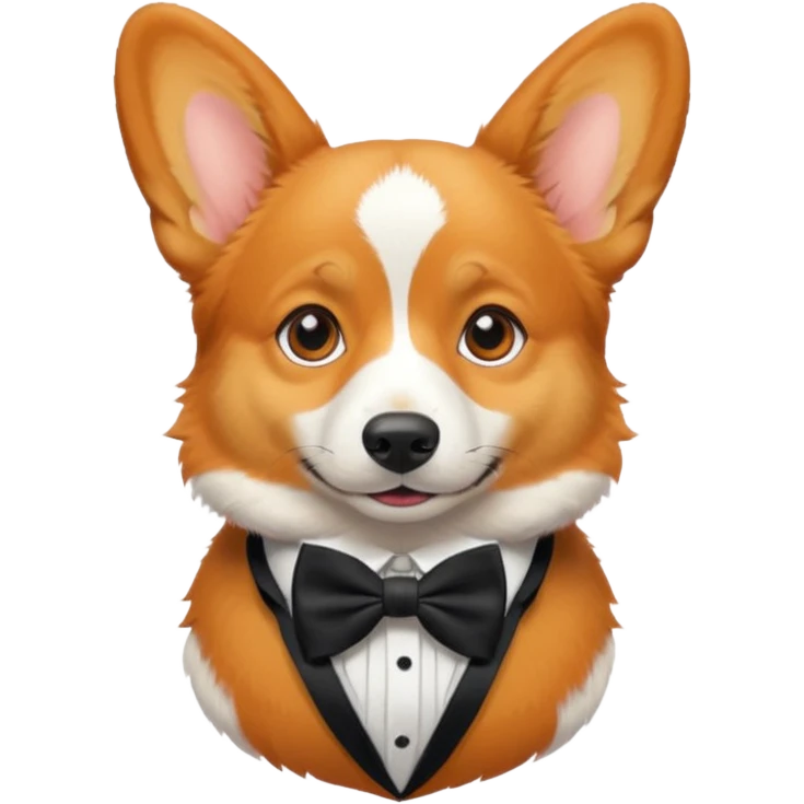 Corgi with black bow tie emoji