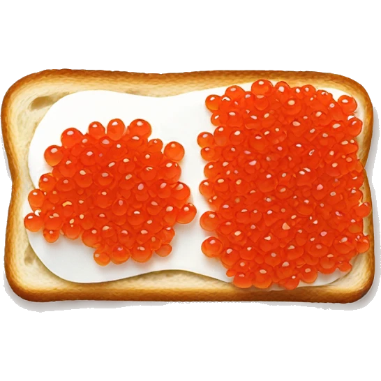 Red caviar on toast  emoji