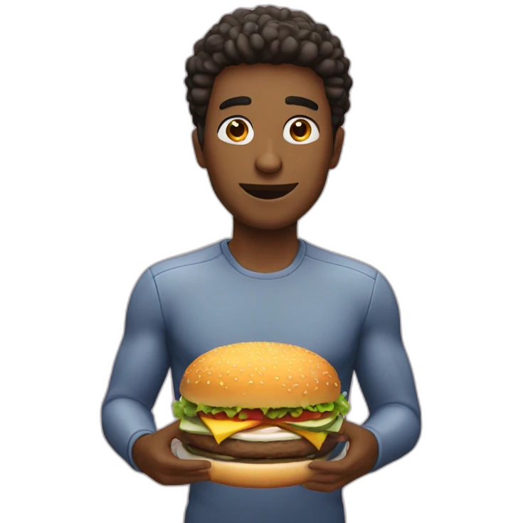persona comiendo hamburguesa emoji