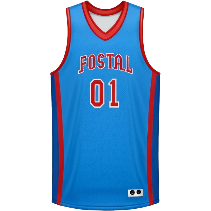 basketball jersey (#00A3E0) and red (#F9423A) emoji